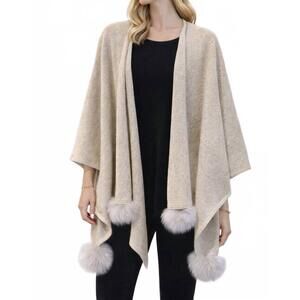 NEW MITCHIE'S MATCHINGS knit wrap with sequin sparkles in gold